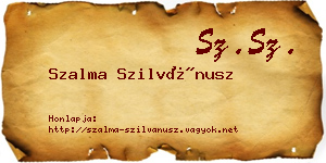 Szalma Szilvánusz névjegykártya
